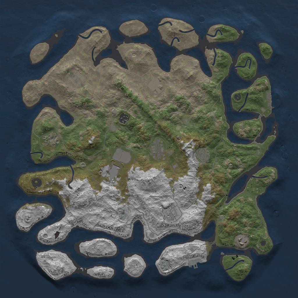 Rust Map: Procedural Map, Size: 4500, Seed: 303181, 15 Monuments