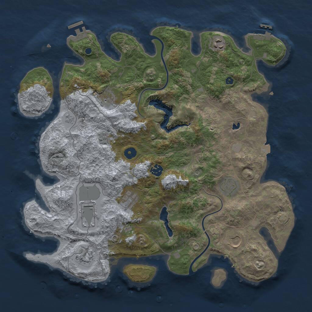 Rust Map: Procedural Map, Size: 4000, Seed: 334114, 15 Monuments