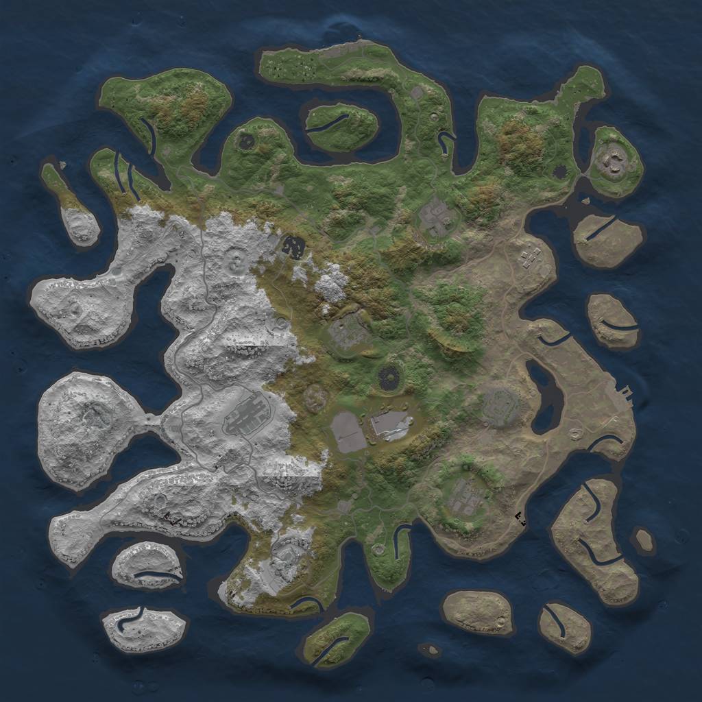 Rust Map: Procedural Map, Size: 4500, Seed: 780630, 15 Monuments