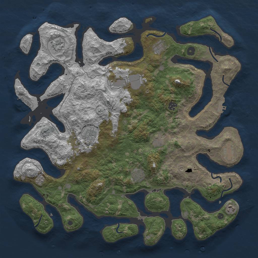 Rust Map: Procedural Map, Size: 4500, Seed: 484739, 15 Monuments