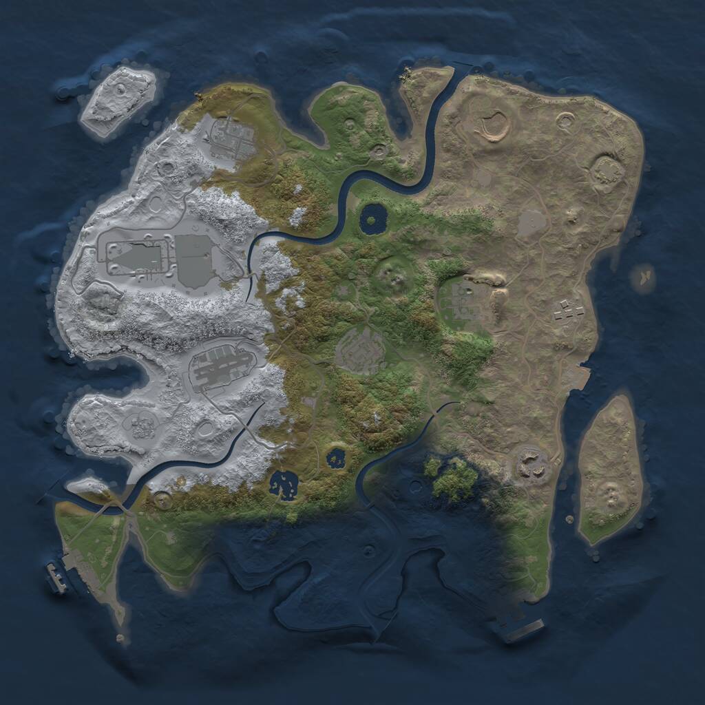Rust Map: Procedural Map, Size: 3500, Seed: 159538, 15 Monuments