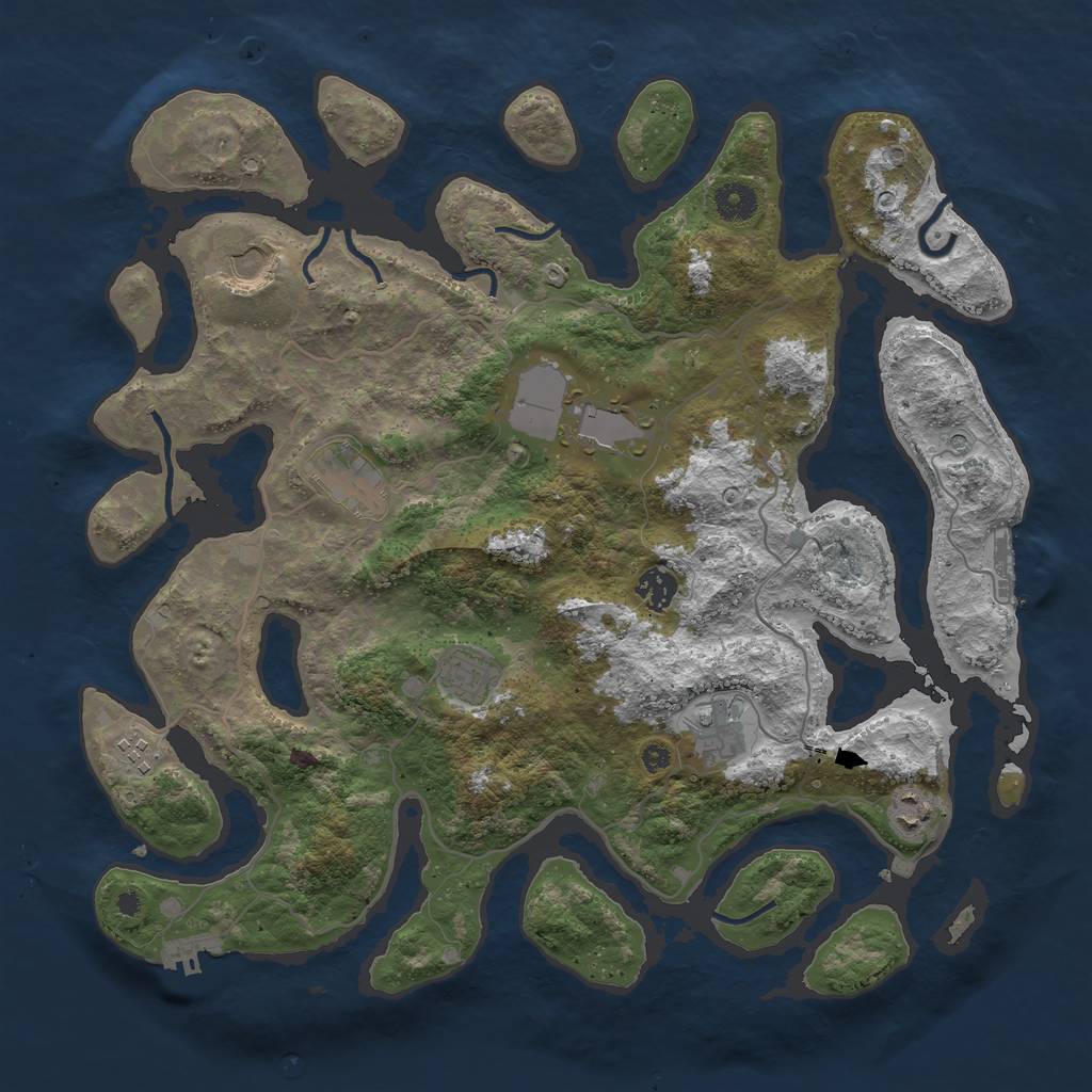 Rust Map: Procedural Map, Size: 4000, Seed: 178908, 13 Monuments