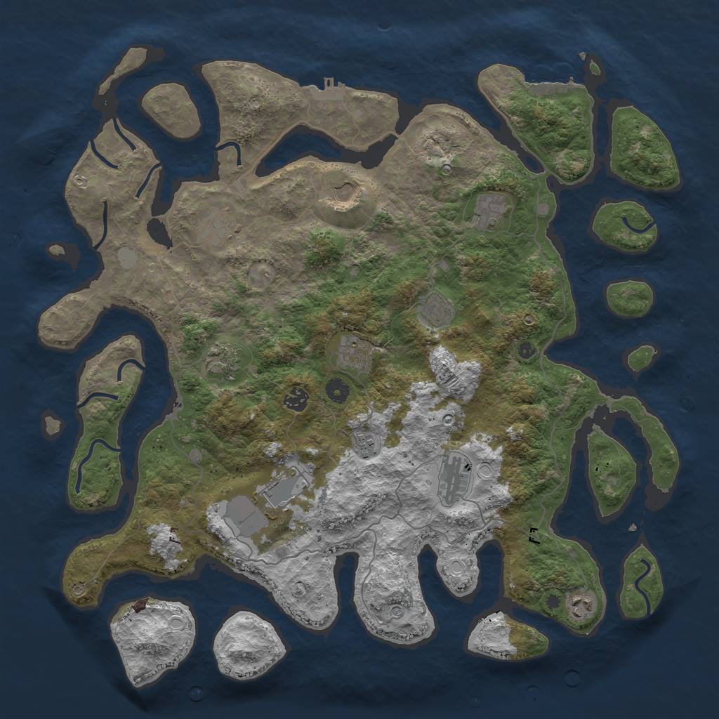 Rust Map: Procedural Map, Size: 4500, Seed: 578605, 19 Monuments