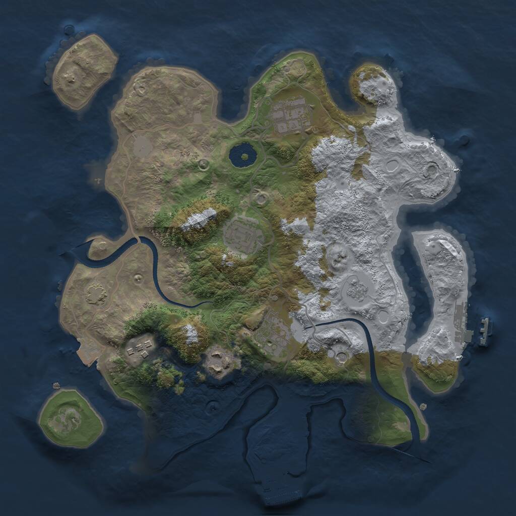 Rust Map: Procedural Map, Size: 3000, Seed: 1720820373, 11 Monuments