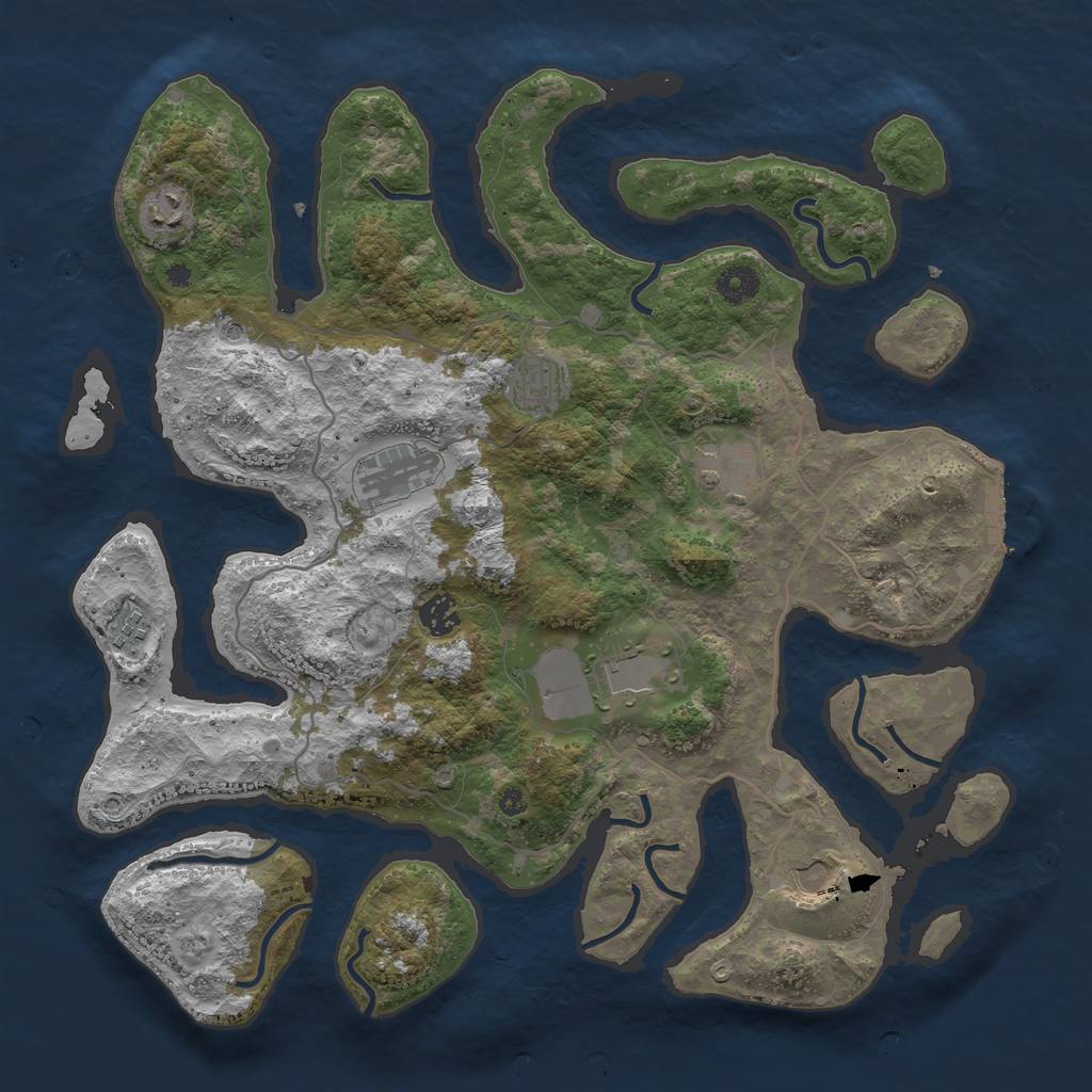 Rust Map: Procedural Map, Size: 4000, Seed: 517204, 12 Monuments