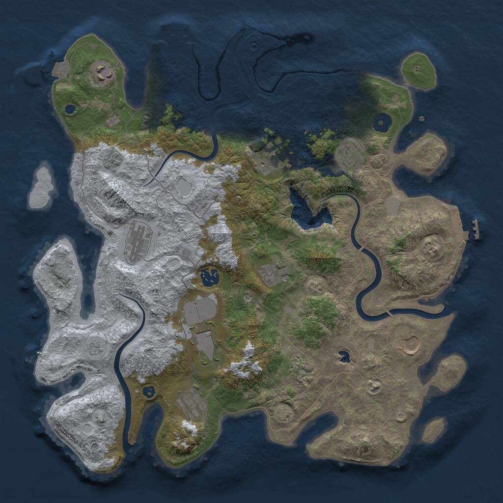 Rust Map: Procedural Map, Size: 4000, Seed: 517204, 17 Monuments