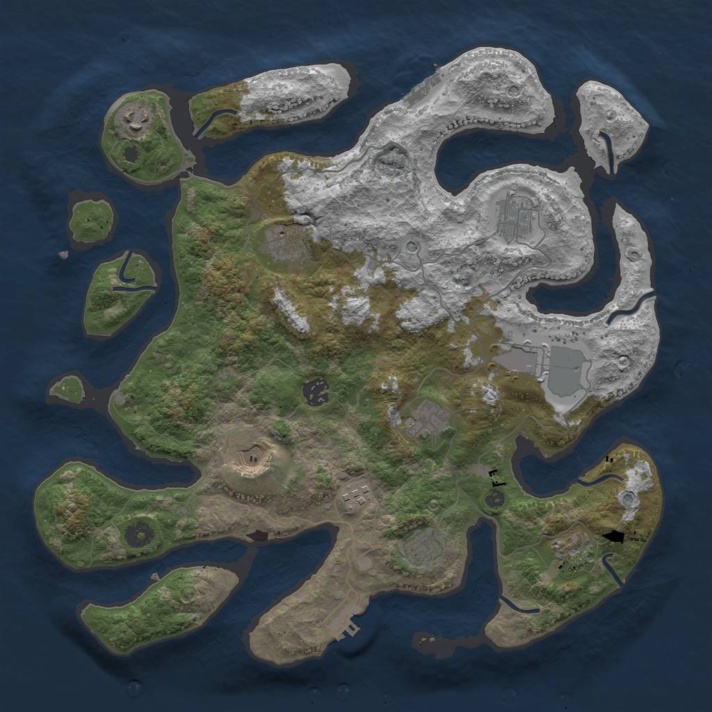 Rust Map: Procedural Map, Size: 3875, Seed: 1602522179, 15 Monuments