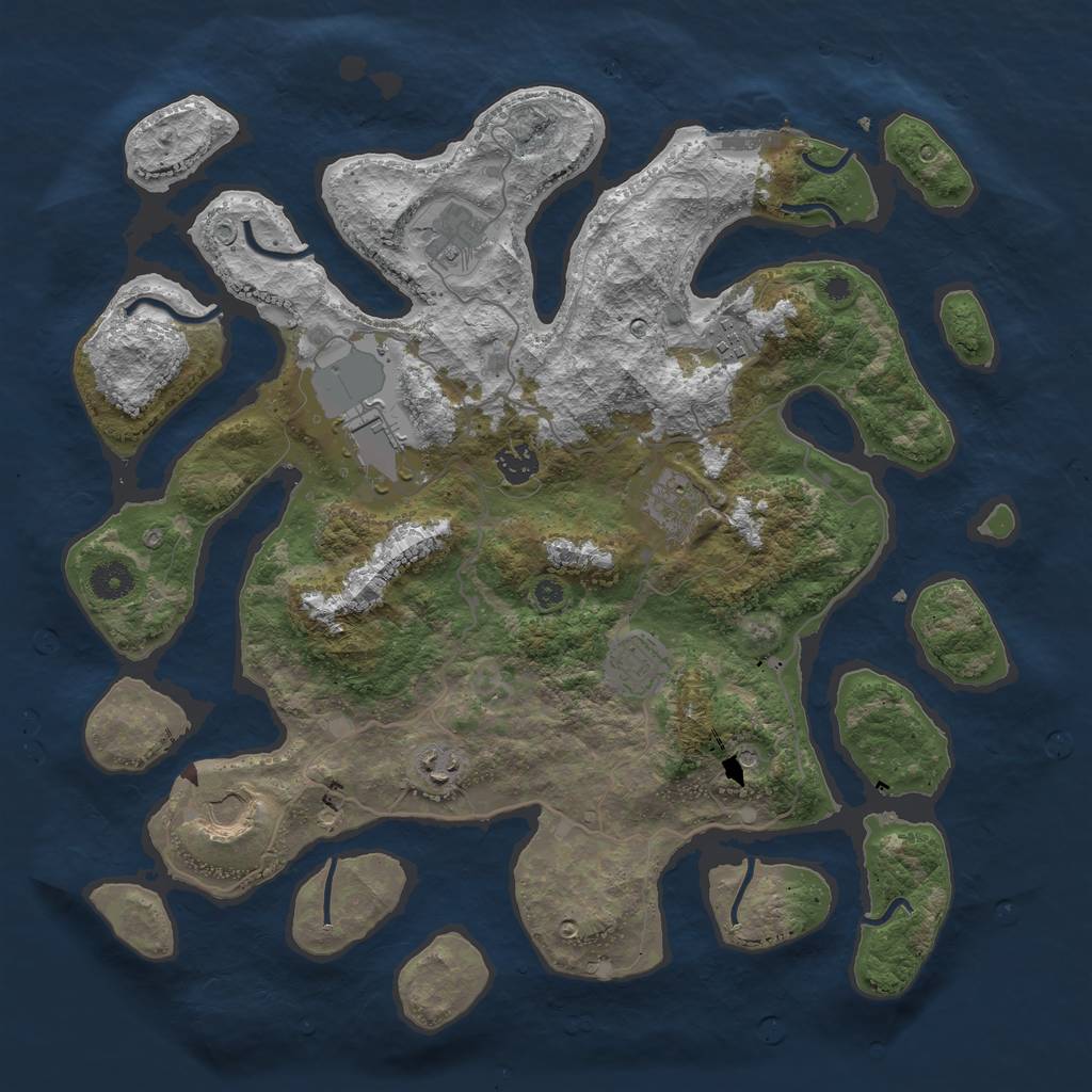 Rust Map: Procedural Map, Size: 4000, Seed: 537498, 12 Monuments