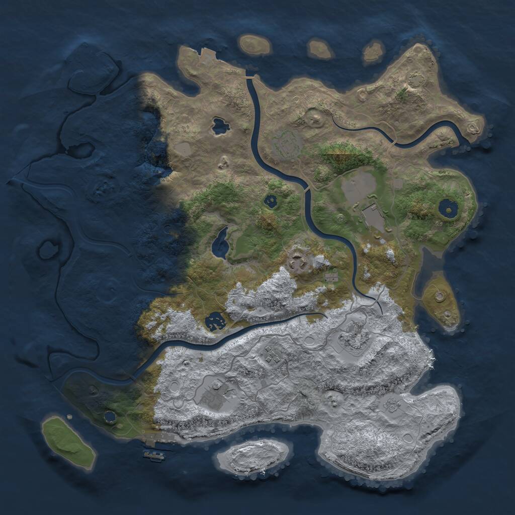 Rust Map: Procedural Map, Size: 4000, Seed: 283877201, 13 Monuments