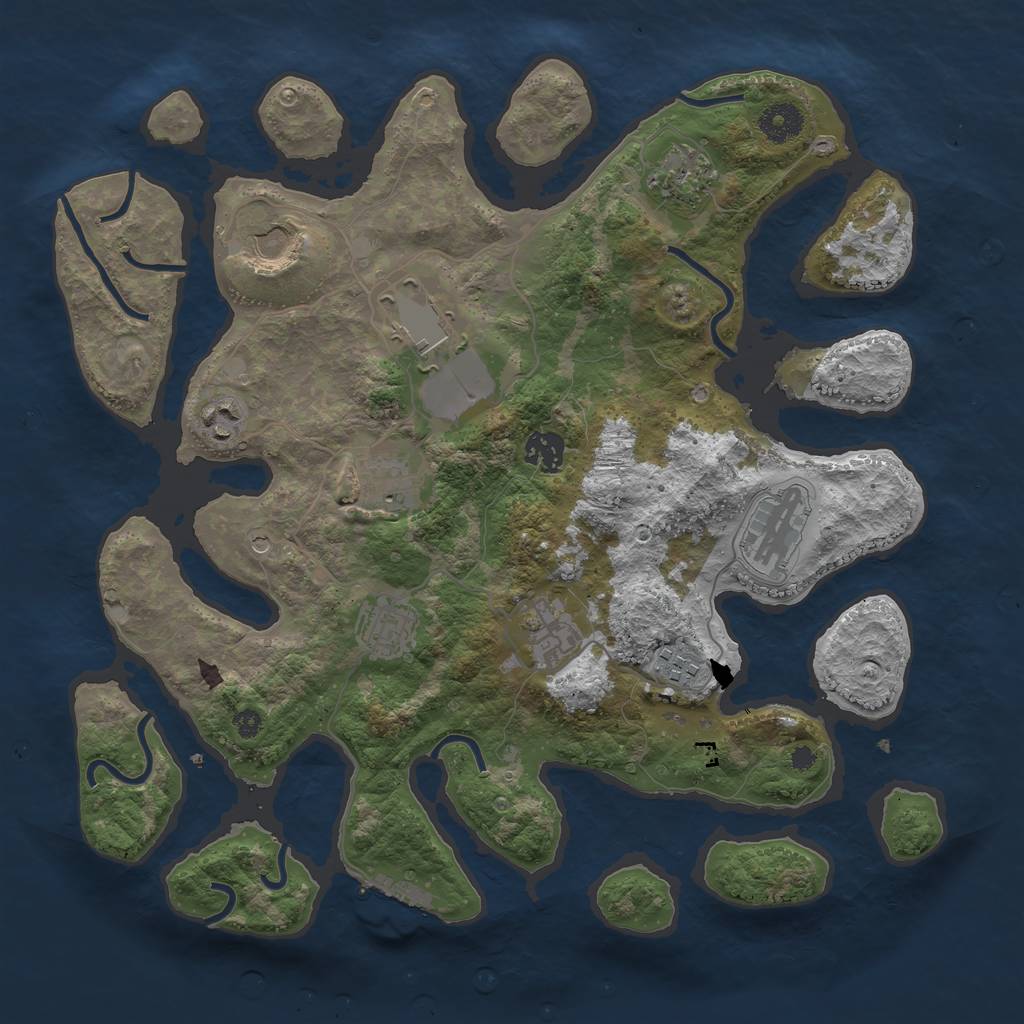 Rust Map: Procedural Map, Size: 3700, Seed: 98, 14 Monuments