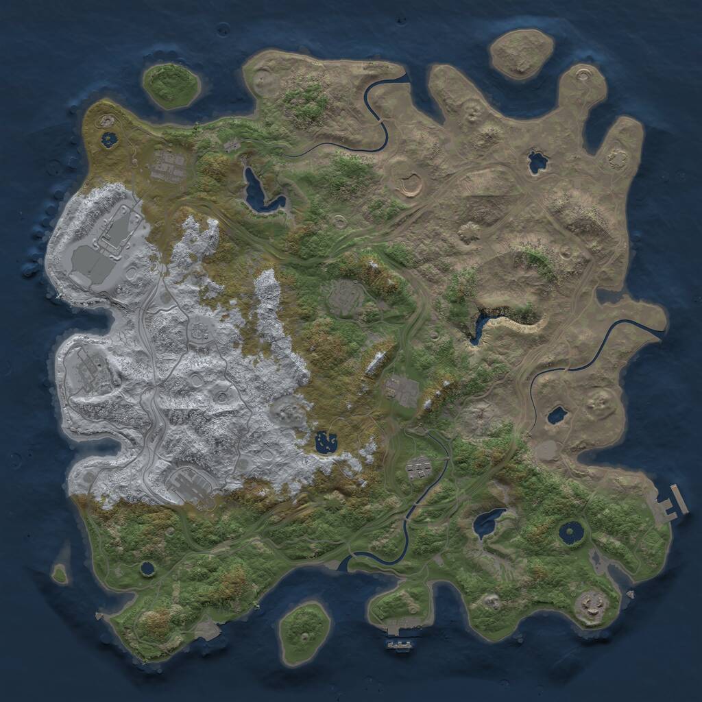 Rust Map: Procedural Map, Size: 4500, Seed: 848095, 16 Monuments