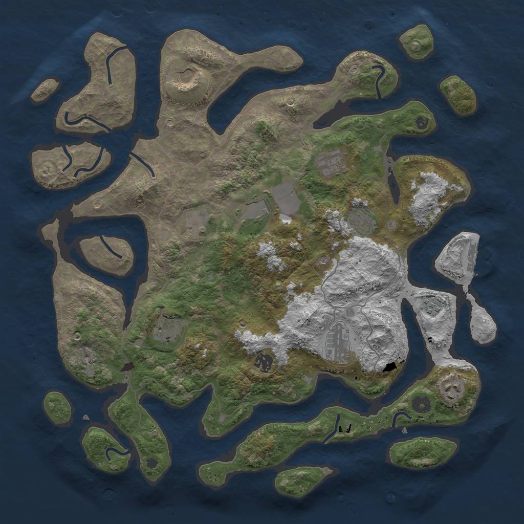 Rust Map: Procedural Map, Size: 4250, Seed: 563844, 14 Monuments