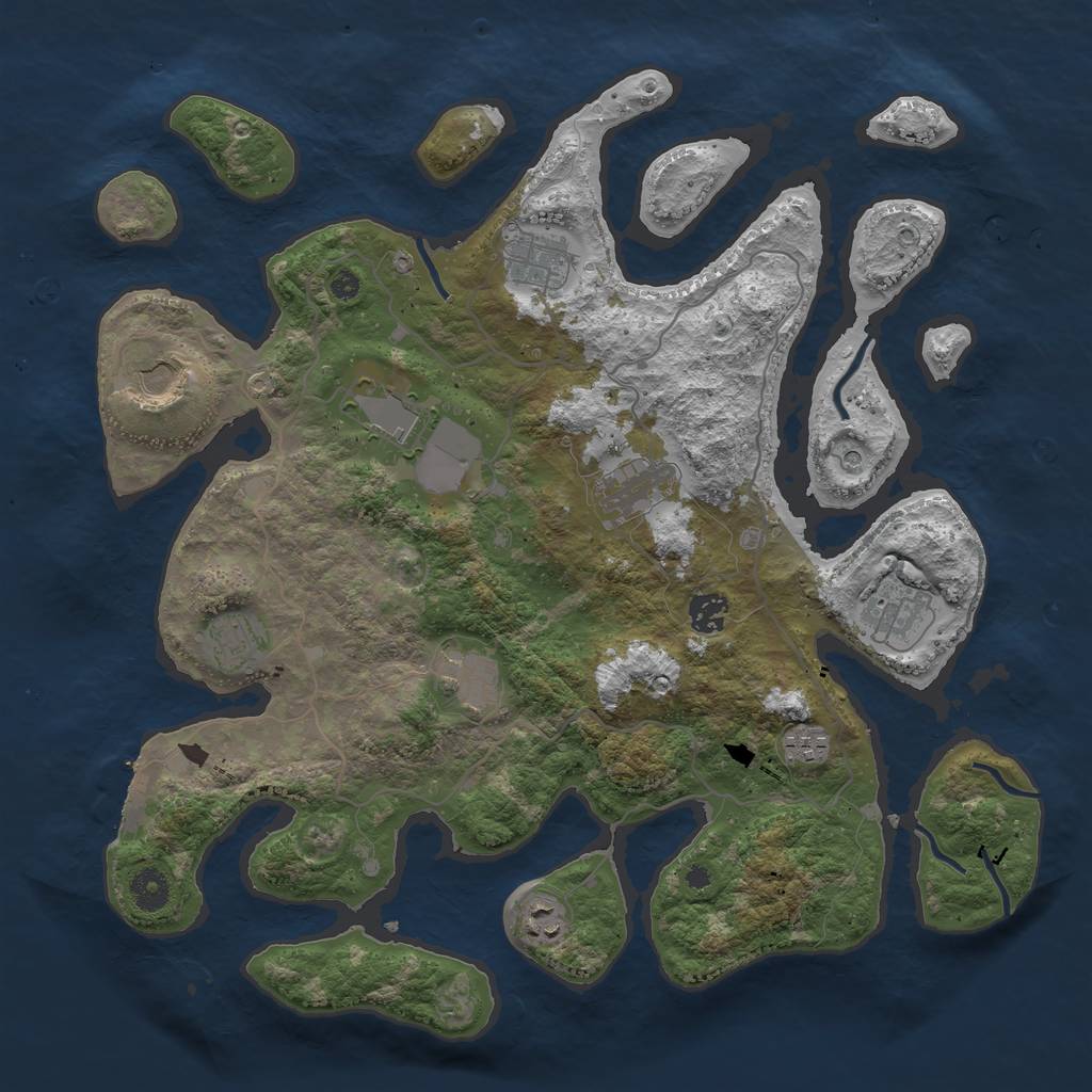 Rust Map: Procedural Map, Size: 4000, Seed: 322298916, 14 Monuments