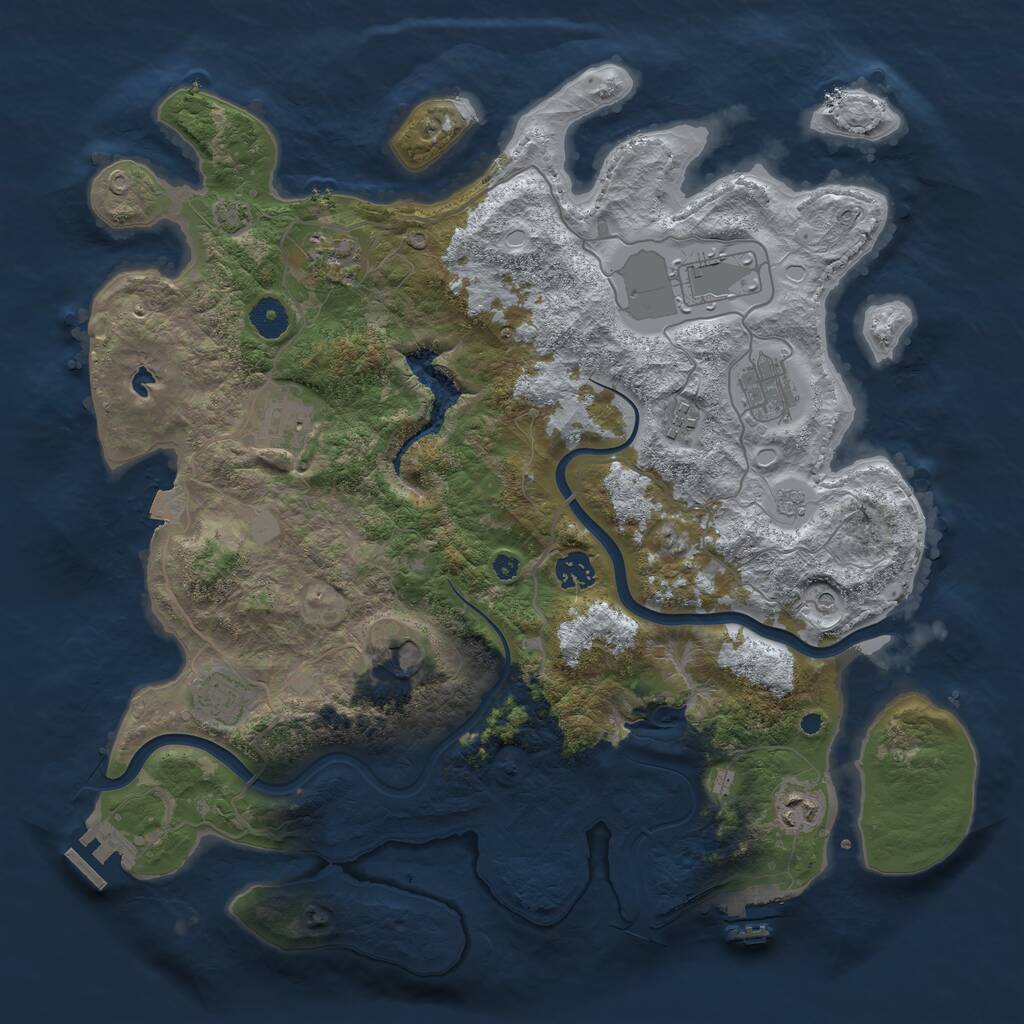 Rust Map: Procedural Map, Size: 4000, Seed: 322298916, 15 Monuments