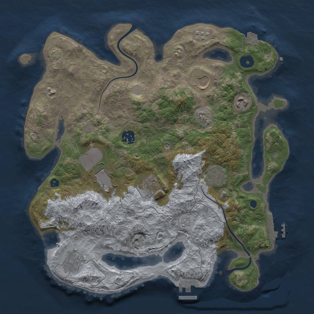 Rust Map: Procedural Map, Size: 3500, Seed: 1750703578, 14 Monuments