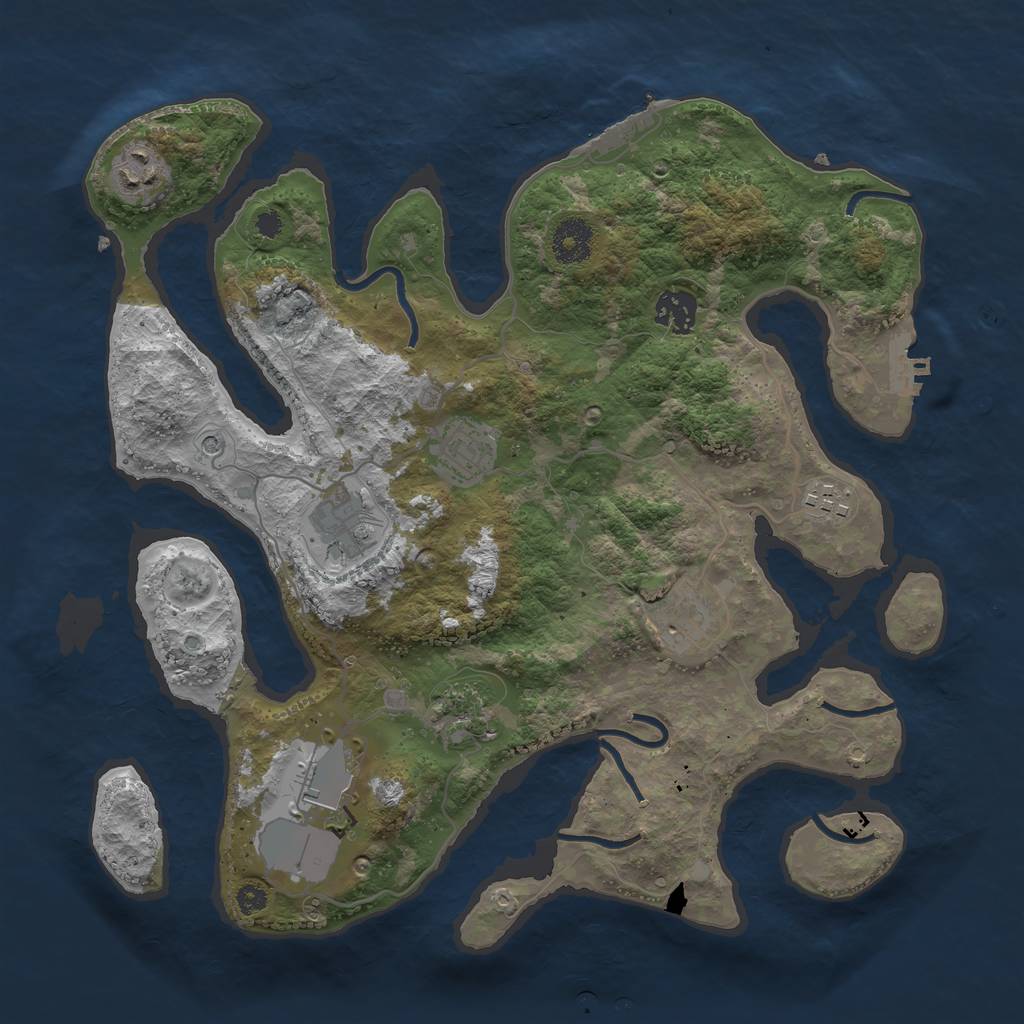 Rust Map: Procedural Map, Size: 3500, Seed: 8782322, 13 Monuments