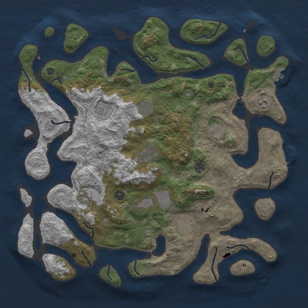 Rust Map: Procedural Map, Size: 4500, Seed: 349730, 15 Monuments