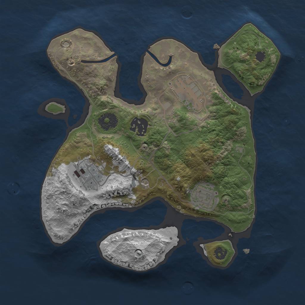 Rust Map: Procedural Map, Size: 2500, Seed: 1482280342, 7 Monuments