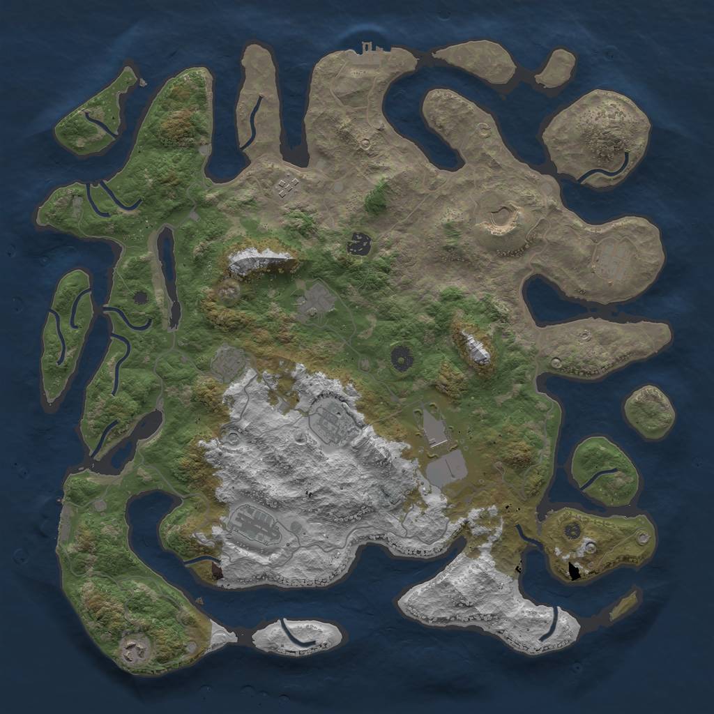 Rust Map: Procedural Map, Size: 4500, Seed: 104035, 15 Monuments