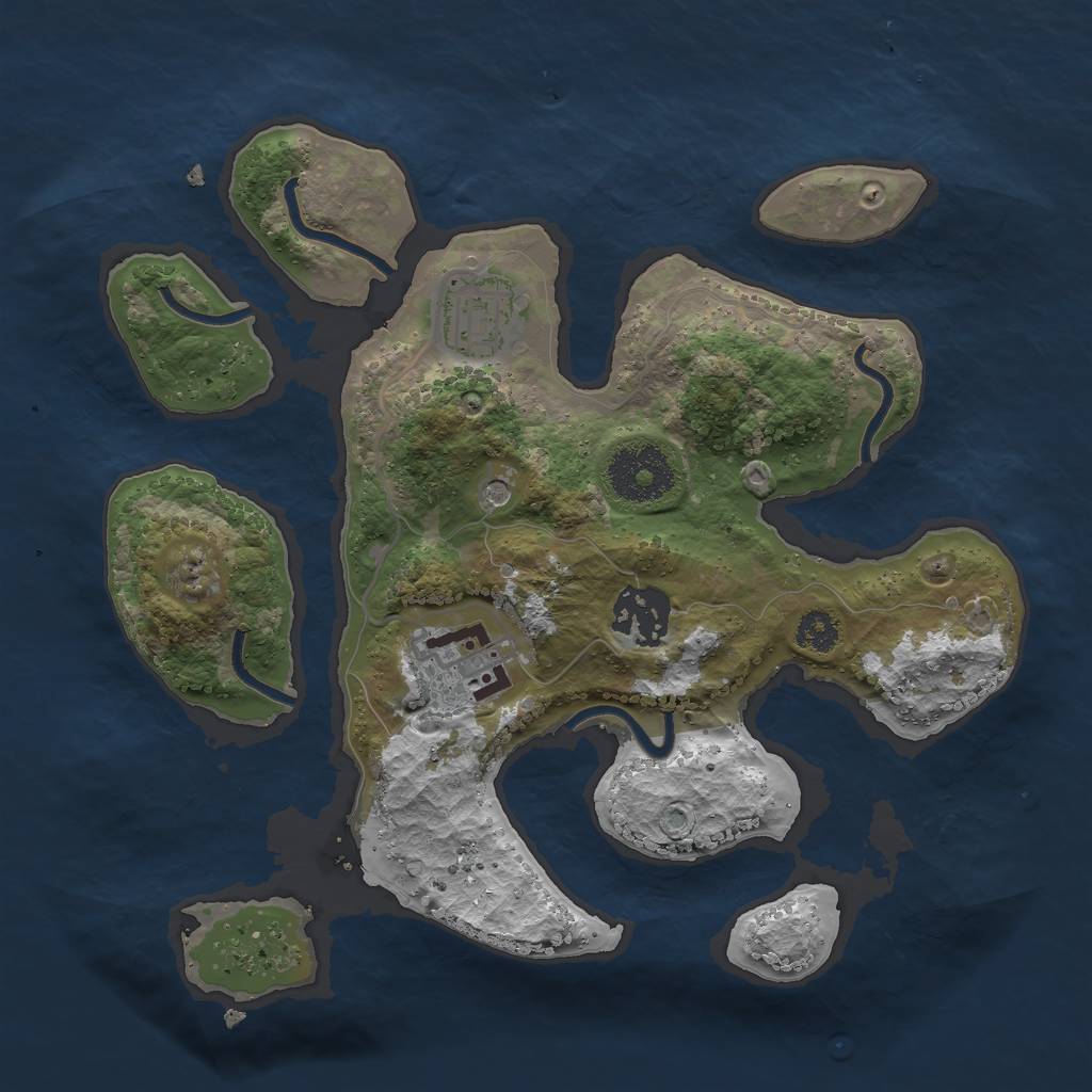 Rust Map: Procedural Map, Size: 2699, Seed: 806499955, 6 Monuments