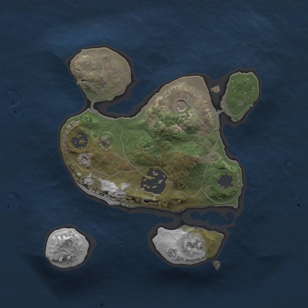 Rust Map: Procedural Map, Size: 1800, Seed: 500, 4 Monuments