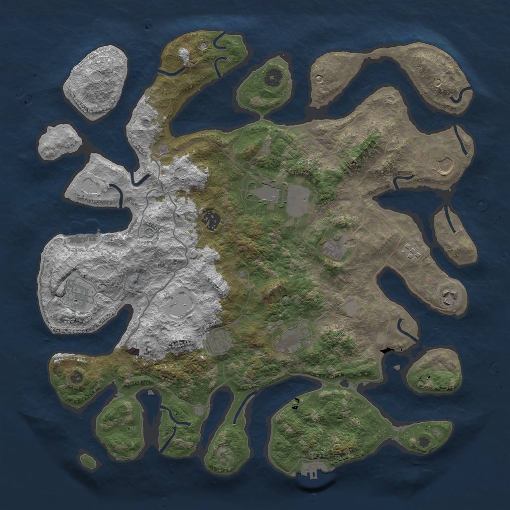 Rust Map: Procedural Map, Size: 4250, Seed: 624524, 17 Monuments