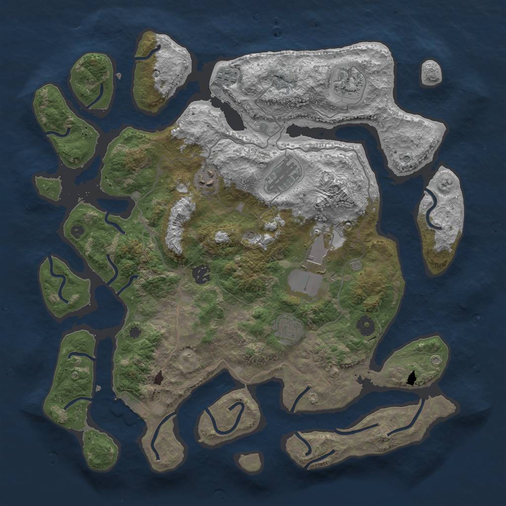 Rust Map: Procedural Map, Size: 4000, Seed: 999659346, 11 Monuments