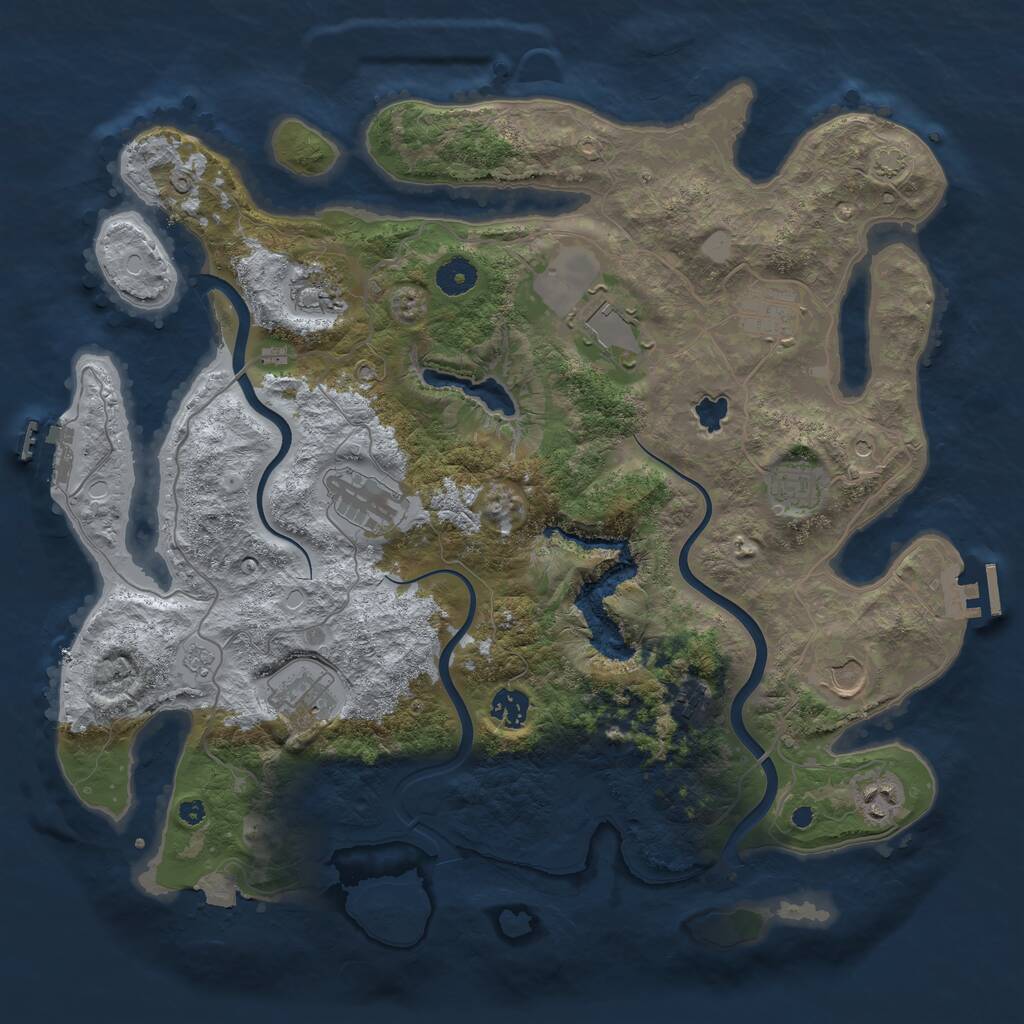 Rust Map: Procedural Map, Size: 4000, Seed: 380529, 16 Monuments