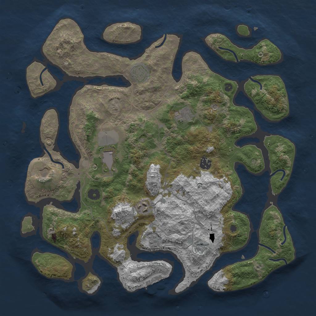 Rust Map: Procedural Map, Size: 4000, Seed: 5777035, 11 Monuments