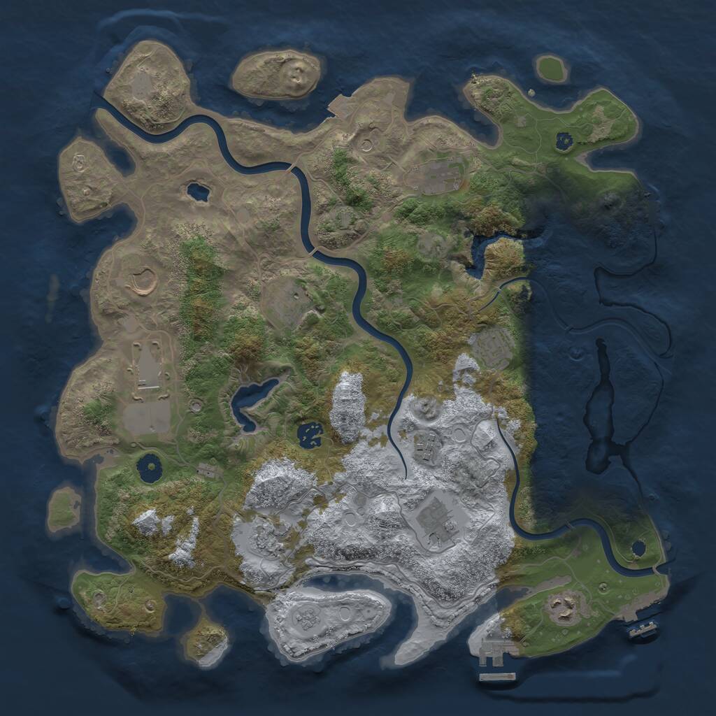 Rust Map: Procedural Map, Size: 4000, Seed: 5777035, 16 Monuments