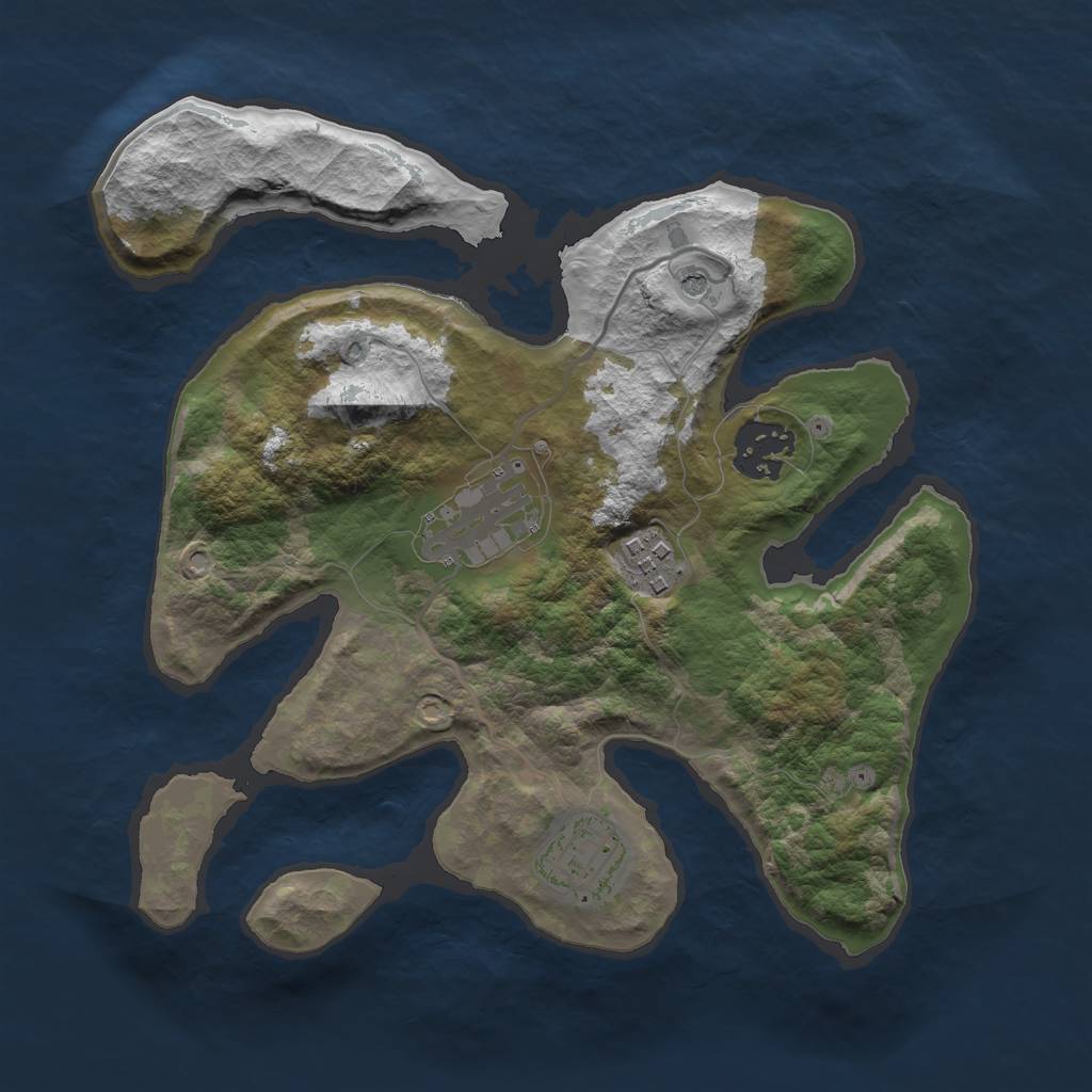 Rust Map: Barren, Size: 2700, Seed: 245356, 7 Monuments