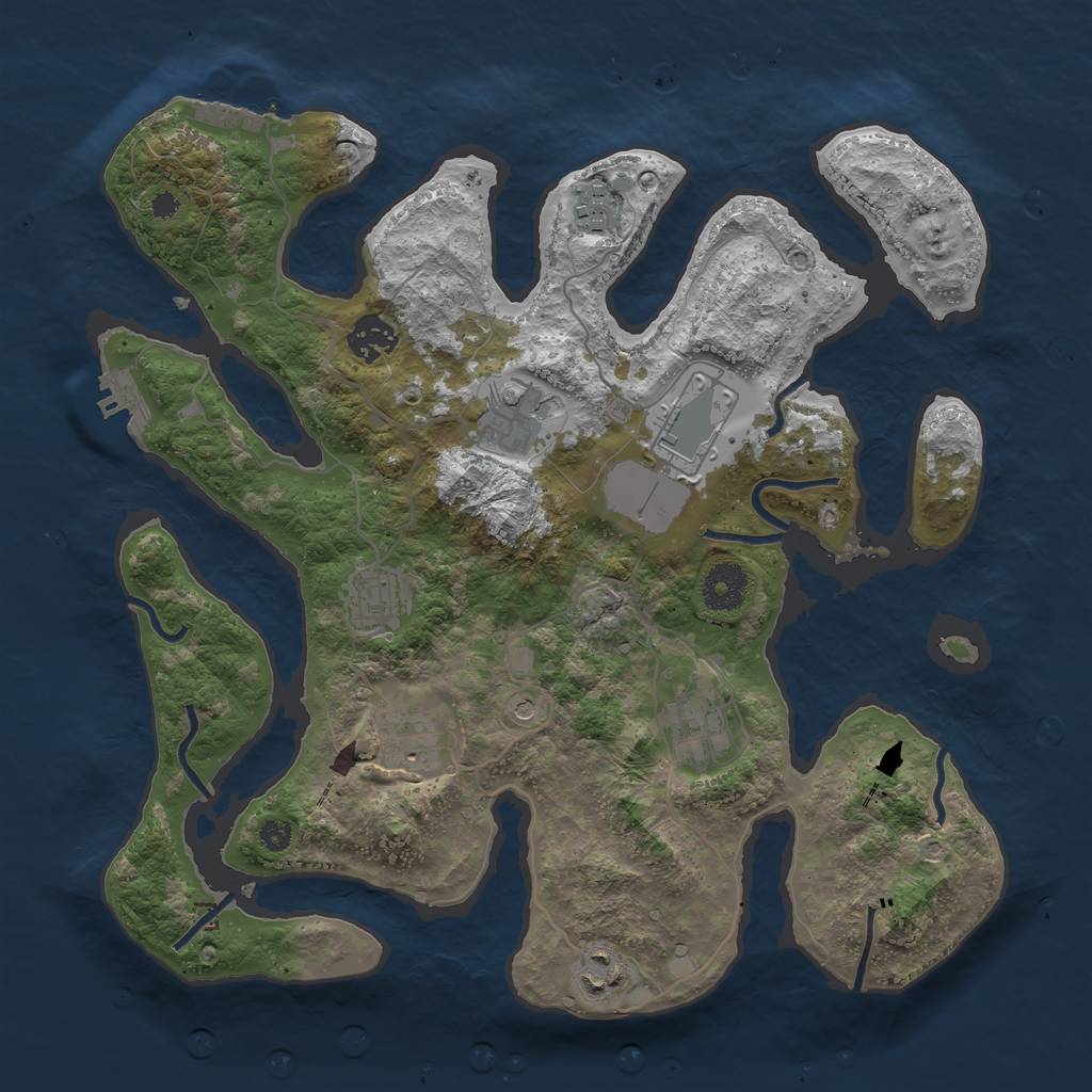 Rust Map: Procedural Map, Size: 3500, Seed: 19600, 13 Monuments