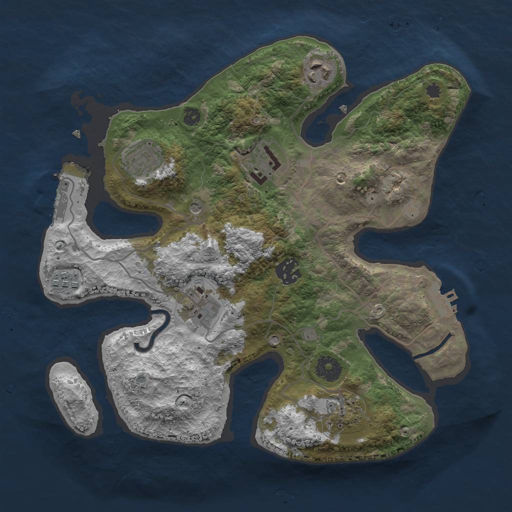 Rust Map: Procedural Map, Size: 3000, Seed: 137546774, 12 Monuments