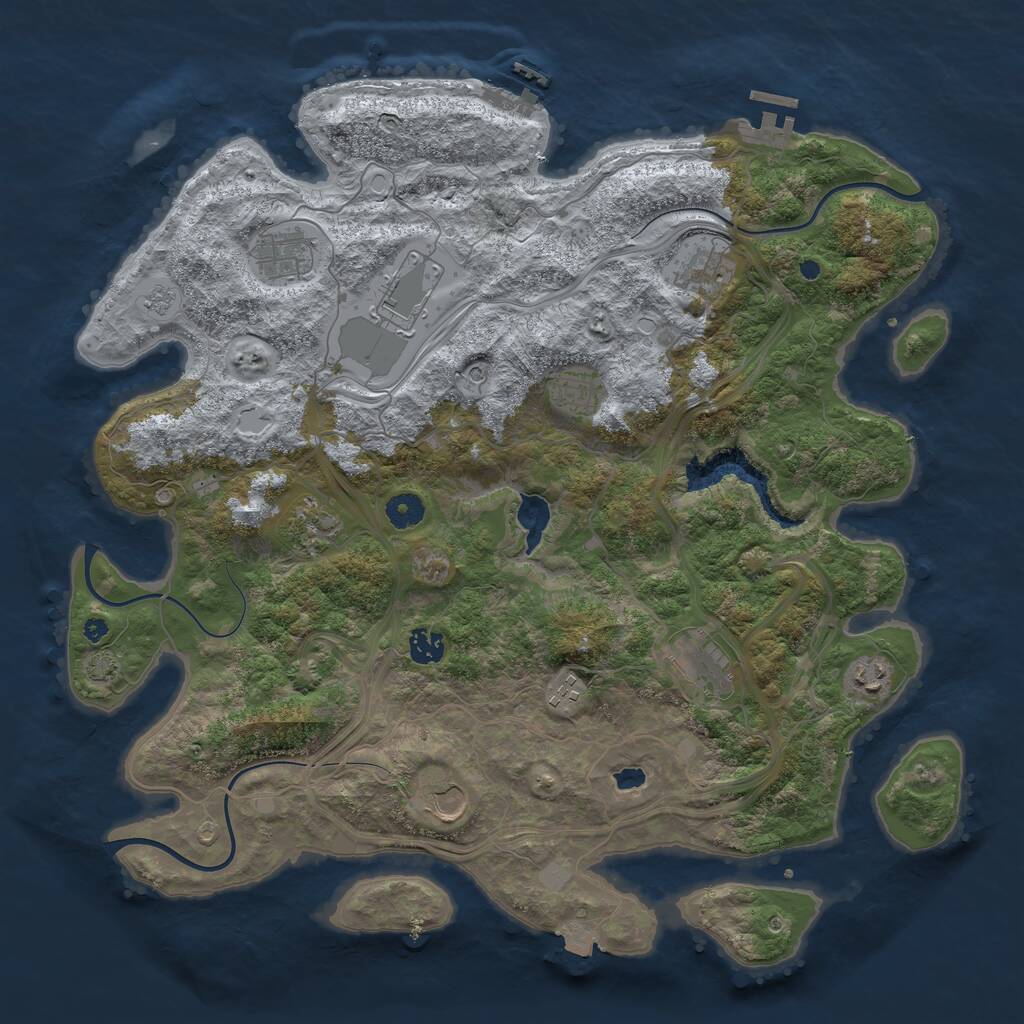 Rust Map: Procedural Map, Size: 4250, Seed: 429820322, 16 Monuments