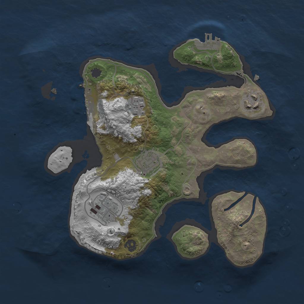 Rust Map: Procedural Map, Size: 2600, Seed: 100, 8 Monuments