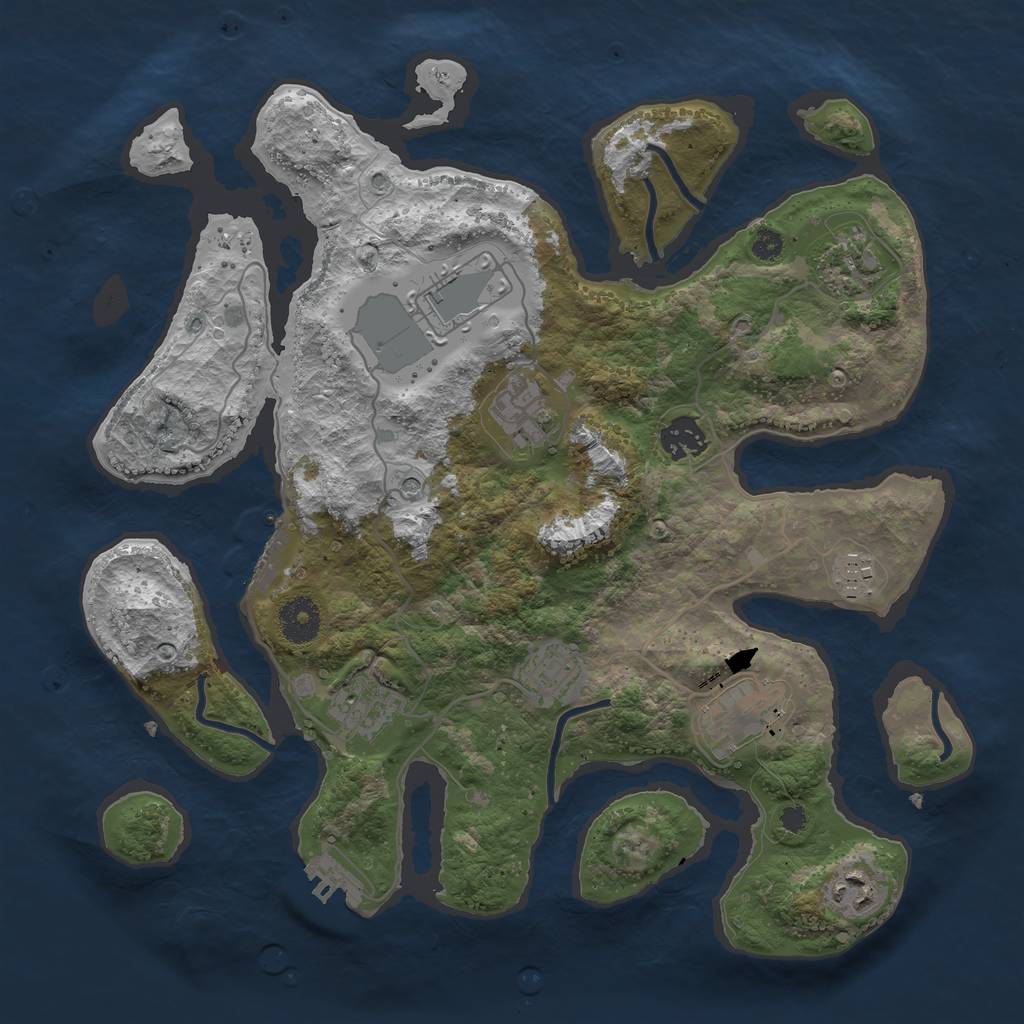 Rust Map: Procedural Map, Size: 3500, Seed: 1681484462, 14 Monuments