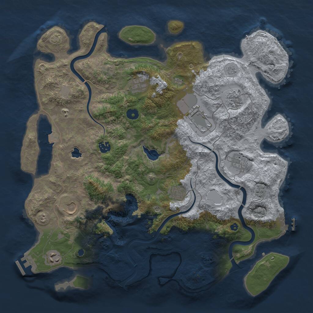 Rust Map: Procedural Map, Size: 4000, Seed: 1154831400, 15 Monuments