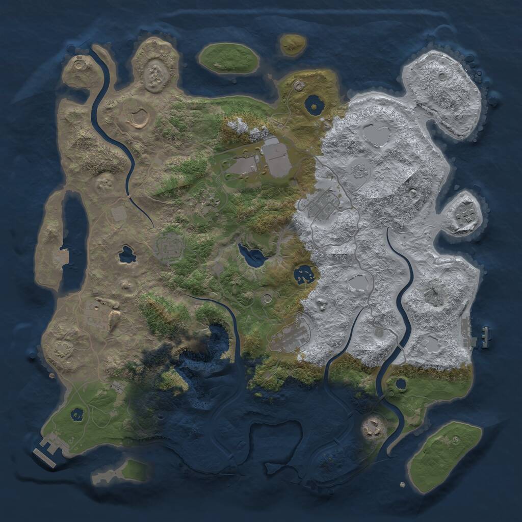 Rust Map: Procedural Map, Size: 4000, Seed: 1154831400, 16 Monuments