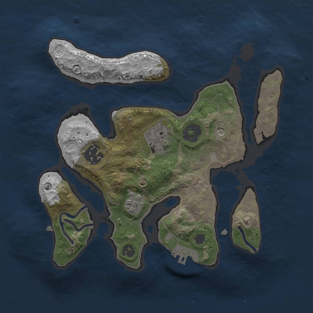 Rust Map: Procedural Map, Size: 2500, Seed: 25621, 13 Monuments