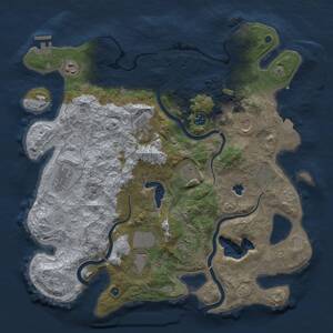 Thumbnail Rust Map: Procedural Map, Size: 4000, Seed: 2304440, 16 Monuments
