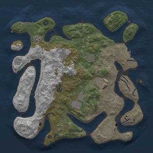 Thumbnail Rust Map: Procedural Map, Size: 4000, Seed: 2304440, 14 Monuments