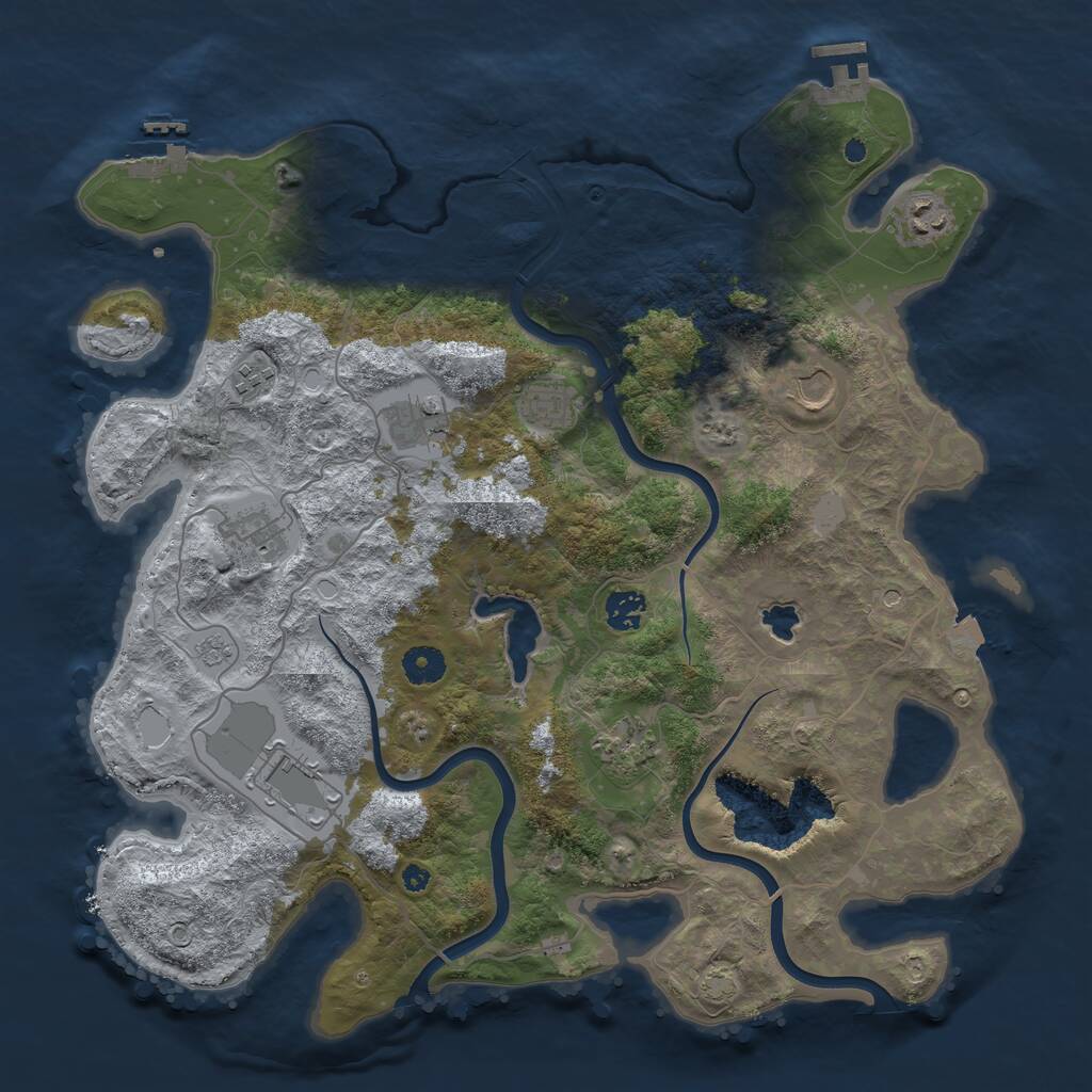 Rust Map: Procedural Map, Size: 4000, Seed: 2304440, 15 Monuments