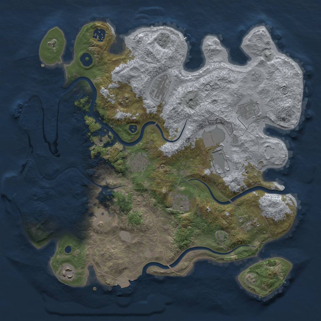 Rust Map: Procedural Map, Size: 3750, Seed: 1937784370, 16 Monuments