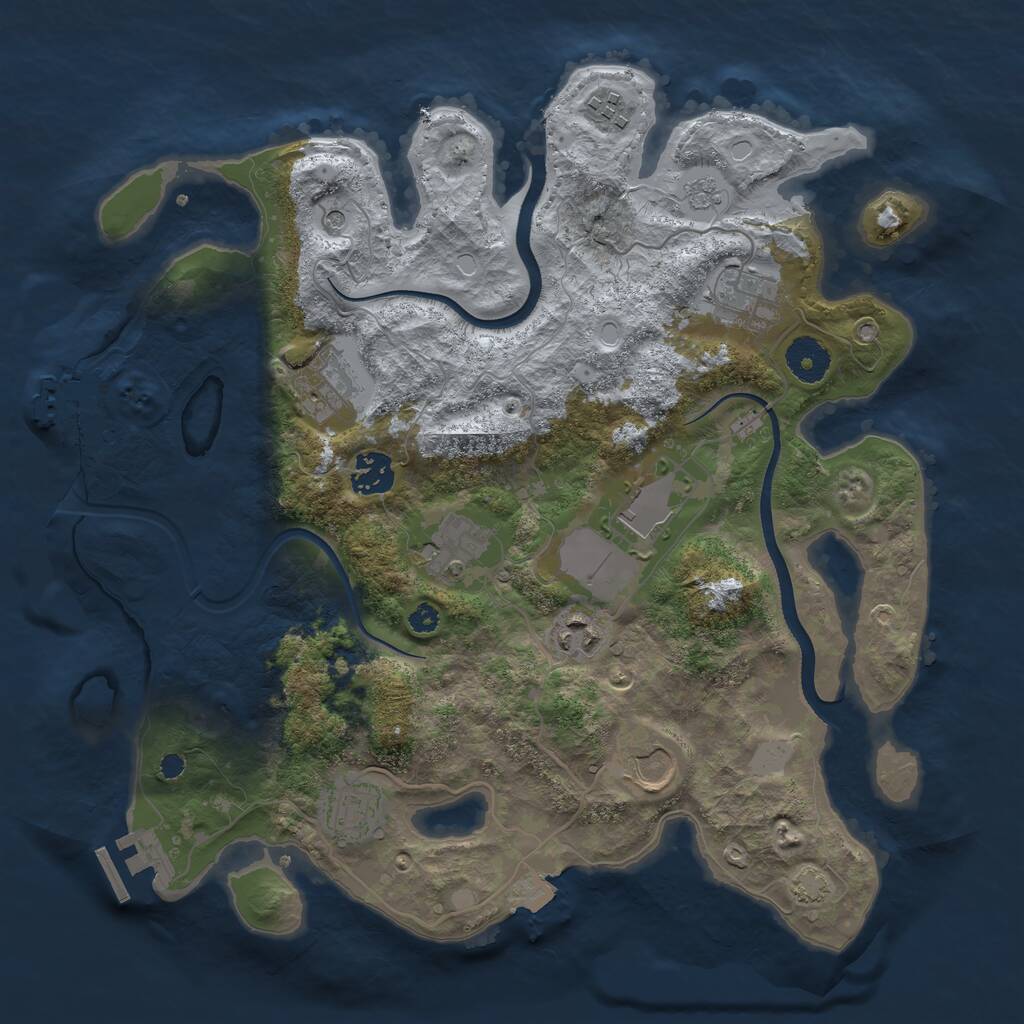 Rust Map: Procedural Map, Size: 3500, Seed: 896860705, 15 Monuments