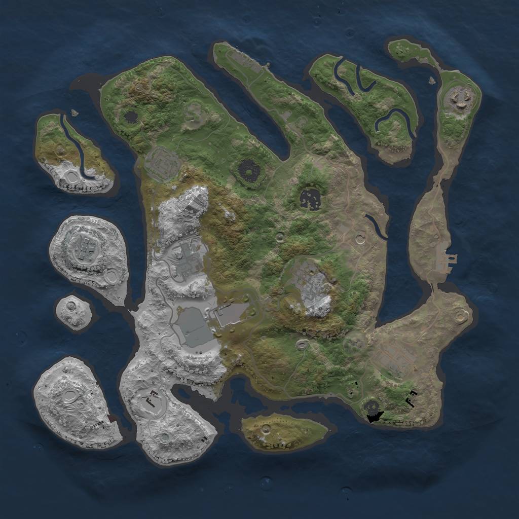 Rust Map: Procedural Map, Size: 3500, Seed: 8165418, 19 Monuments