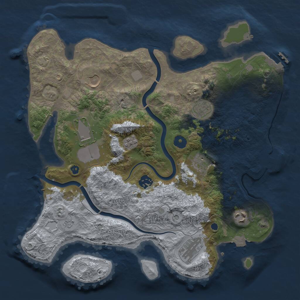Rust Map: Procedural Map, Size: 3500, Seed: 12364154, 14 Monuments