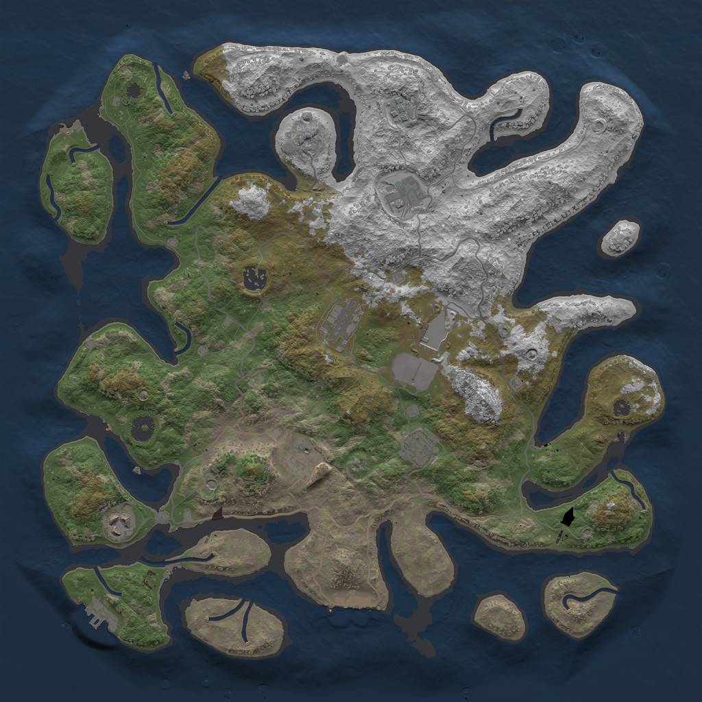 Rust Map: Procedural Map, Size: 4250, Seed: 31403, 13 Monuments