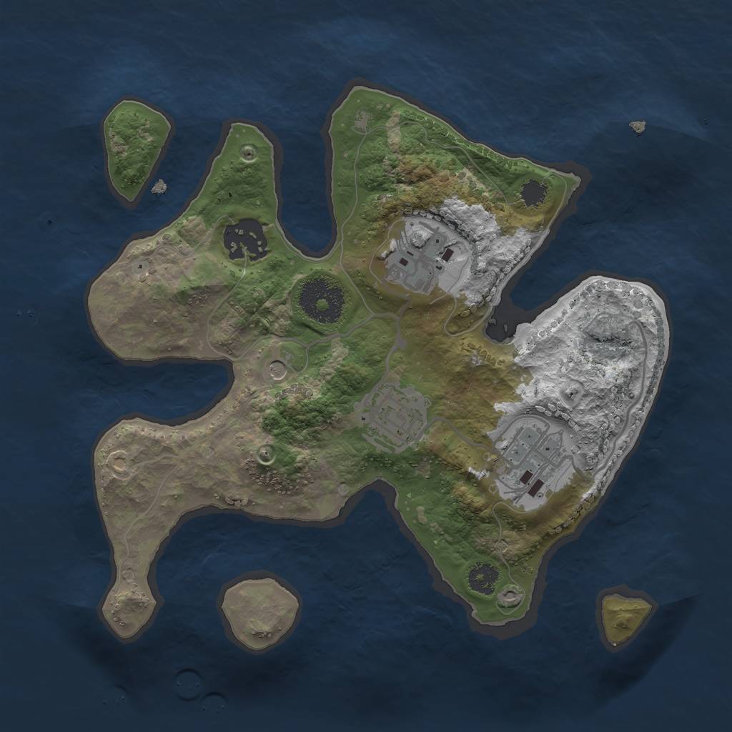 Rust Map: Procedural Map, Size: 2500, Seed: 8339288, 7 Monuments