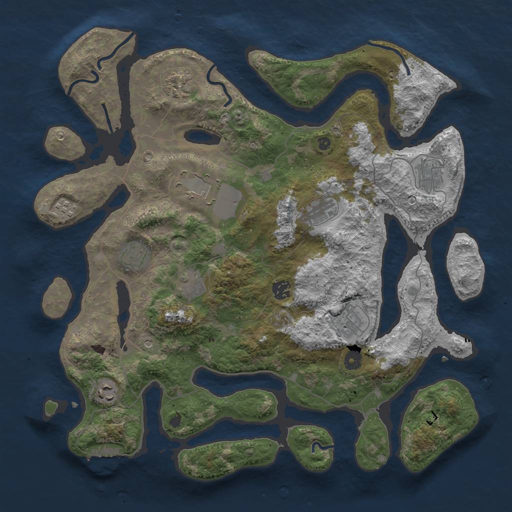 Rust Map: Procedural Map, Size: 4000, Seed: 497264, 14 Monuments