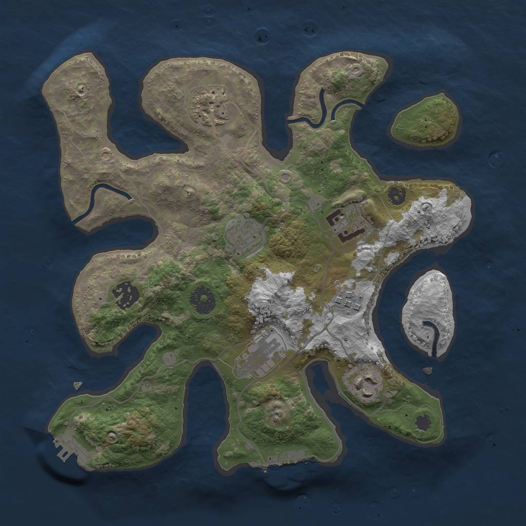 Rust Map: Procedural Map, Size: 3000, Seed: 1165961347, 11 Monuments